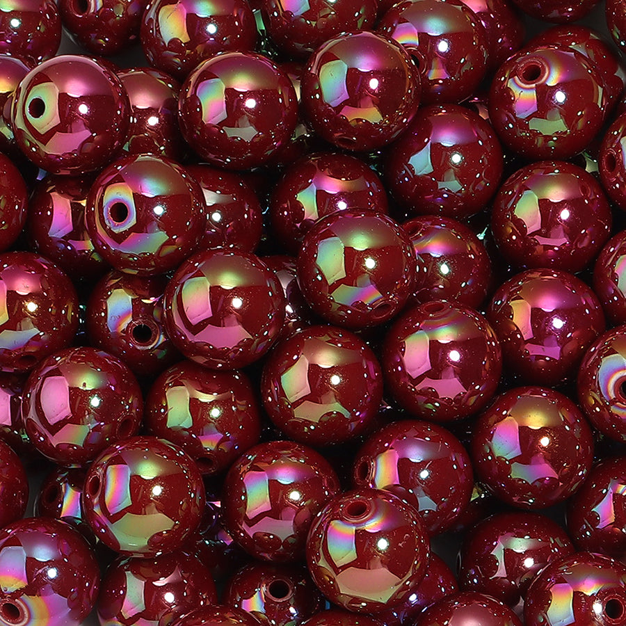 800pcs 16mm plated acrylic round beads, large hole chunky bubblegum beads, DIY craft supplies for beadable pens, bracelets, keychains & phone charms