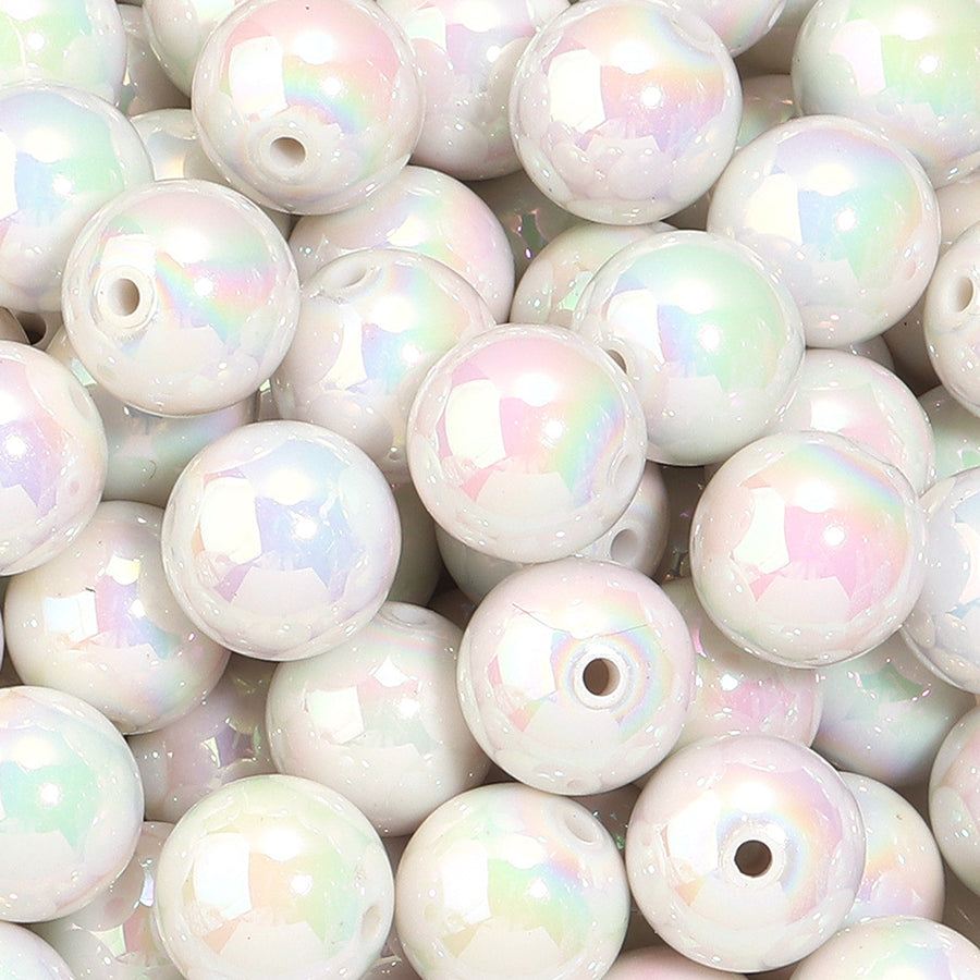 800pcs 16mm plated acrylic round beads, large hole chunky bubblegum beads, DIY craft supplies for beadable pens, bracelets, keychains & phone charms