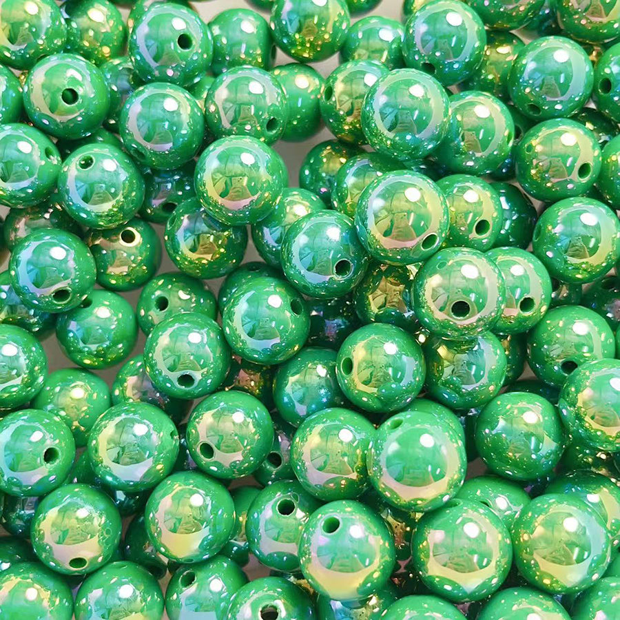 800pcs 16mm plated acrylic round beads, large hole chunky bubblegum beads, DIY craft supplies for beadable pens, bracelets, keychains & phone charms